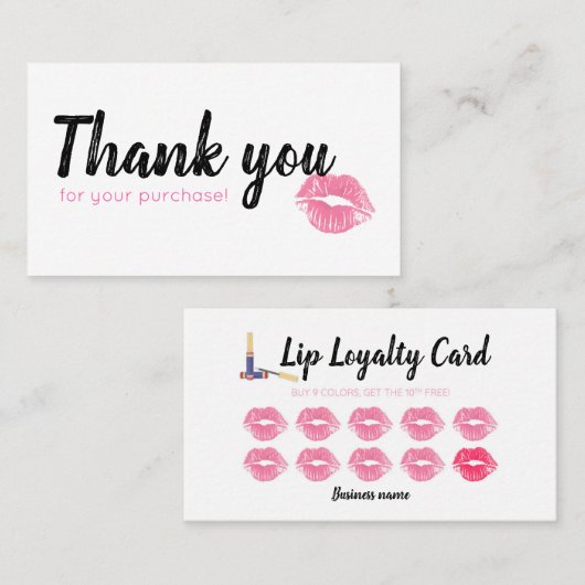 Carte de fidélité de Lippies d'aquarelle (Devant / Derrière)