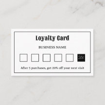 Carte de fidélité de logo de typographie rétro