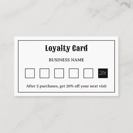 Carte de fidélité de logo de typographie rétro (Devant)