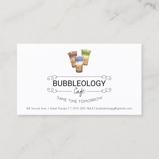 Carte de fidélité de magasin de Bubble Tea (Devant)