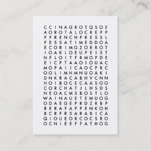 carte de fidélité de puzzle de recherche de mot
