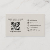 Carte de Fidélité de Salon de Coiffure avec Code Q (Dos)