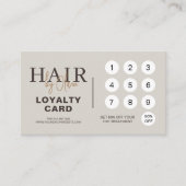 Carte de Fidélité de Salon de Coiffure avec Code Q (Devant)