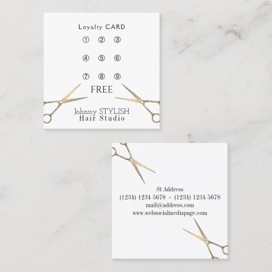 Carte de fidélité de studio de cheveux (Devant / Derrière)