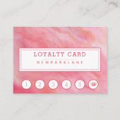 Carte de fidélité d'entreprise Chic Pink Agate Mot (Devant)