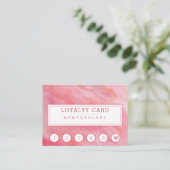 Carte de fidélité d'entreprise Chic Pink Agate Mot (Debout devant)