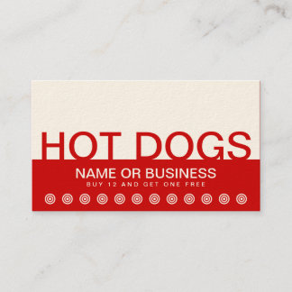 carte de fidélité des clients HOT DOGS en gras