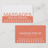 carte de fidélité des clients MASSAGES en gras (Devant / Derrière)
