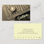 Carte De Fidélité Design Café Carré Table Loyauté Simple Sepia (Devant / Derrière)