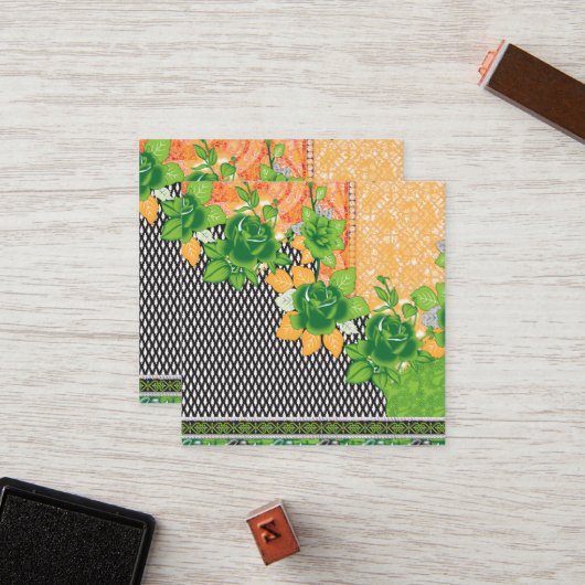 Carte De Fidélité design d'un mur vert et jaune suspendu (Devant/Arrière en situation)