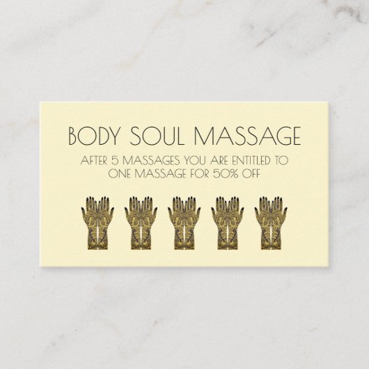 Carte De Fidélité Design mains henné Mehndi (Devant)