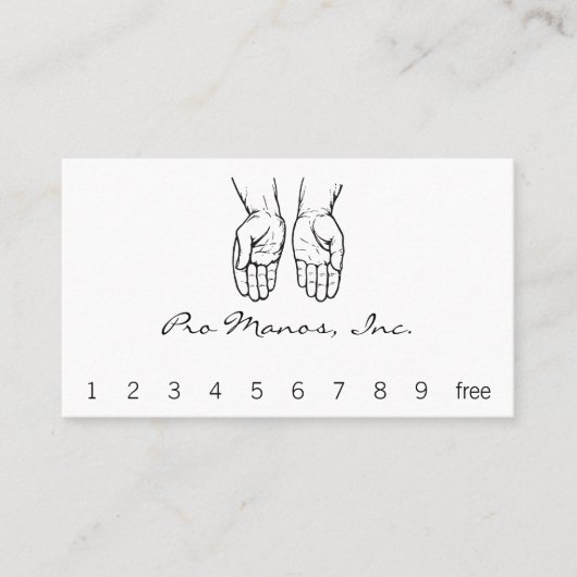 Carte De Fidélité Deux mains ouvertes (noires et blanches) (Devant)