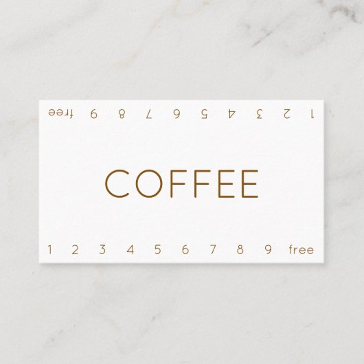 Carte de Fidélité Double Numéro Mince pour Café (Devant)
