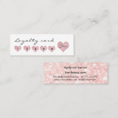 Carte De Fidélité Doux coeur rose mignon calligraphie bokeh parties (Devant / Derrière)