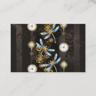 Carte De Fidélité Dragonflies de Steampunk sur arrière - plan rayé b