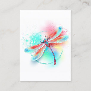 Carte De Fidélité Dragonfly rouge sur l'arrière - plan aquarelle