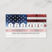 Carte De Fidélité Drapeau américain rouge blanc bleu étincelles Logo (Dos)