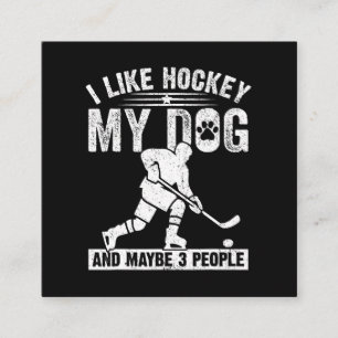 Carte De Fidélité Drôle J'aime le hockey Mon chien et peut-être 3 pe