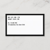 Carte de fidélité du bar-salon Bordure noire simpl (Dos)