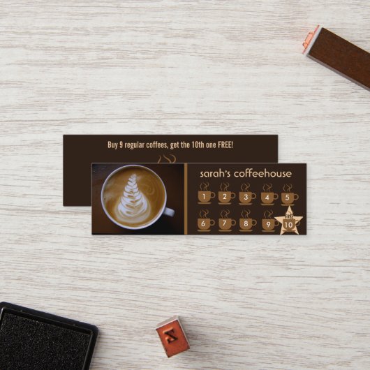 carte de fidélité du café (Devant/Arrière en situation)