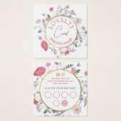 Carte de fidélité du cercle or fleur sauvage frais (Devant & derrière)