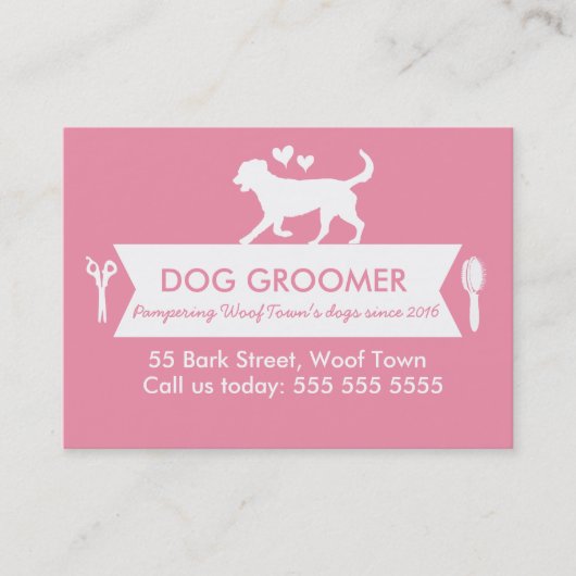 Carte de fidélité du chien Groomer - Personnalisab (Devant)