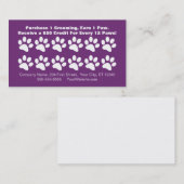 Carte de fidélité du client Dog Grooming (Devant / Derrière)