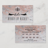 Carte de fidélité du client rose Gold Pink Marble (Devant / Derrière)