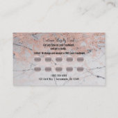 Carte de fidélité du client rose Gold Pink Marble (Dos)