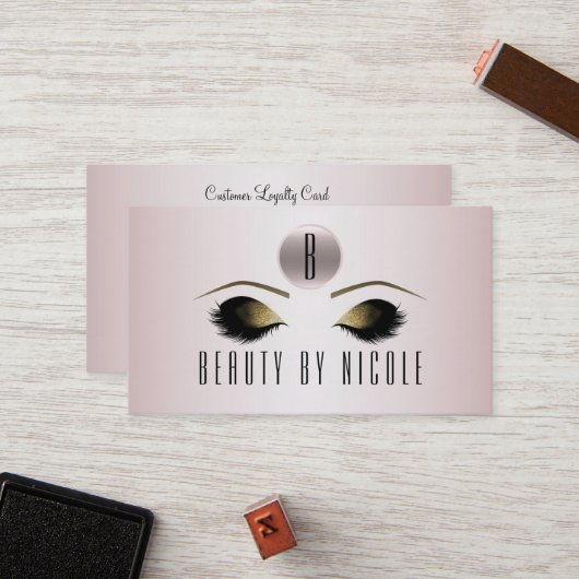 Carte de fidélité du client rose Pink Gold (Devant/Arrière en situation)