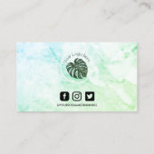 Carte de fidélité du logo de maquillage en marbre (Dos)