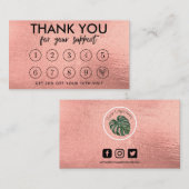 Carte de fidélité du logo de maquillage or rose (Devant / Derrière)