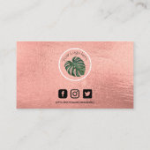 Carte de fidélité du logo de maquillage or rose (Dos)