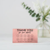 Carte de fidélité du logo de maquillage or rose (Debout devant)