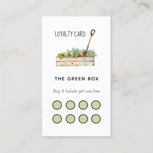 Carte de fidélité du restaurant de salade (Devant)