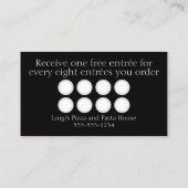 Carte de fidélité du restaurant italien Grazie Bla (Dos)