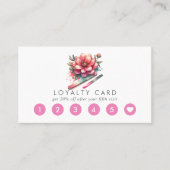 Carte de fidélité du salon à ongles roses (Devant)