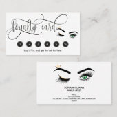 Carte de fidélité du salon de beauté verte Wink Wy (Devant / Derrière)