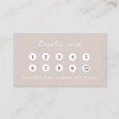 Carte De Fidélité Dusty pink mauve cream qr code business logo (Devant)