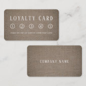 Carte De Fidélité Effet de Burlap rustique simple (Devant / Derrière)