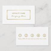Carte De Fidélité Effet simple à huile blanche et or (Devant / Derrière)