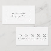 Carte De Fidélité Effet simple blanc et argent, huile d'argent (Devant / Derrière)