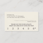 Carte De Fidélité Elégant Beige clair Grey Beauté Bold Salon (Dos)