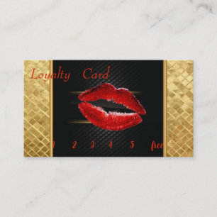 Carte de fidélité Elegant Black, Gold Sequin Red L