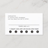 Carte De Fidélité Elégant Blanc Faux Ciseaux Argent Gras (Dos)