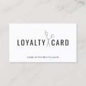 Carte De Fidélité Elégant Blanc Faux Ciseaux Argent Gras (Devant)