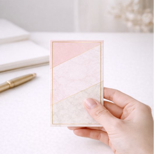 Carte De Fidélité Elegant Blank Loyalty Card – Blush & Gold Design
