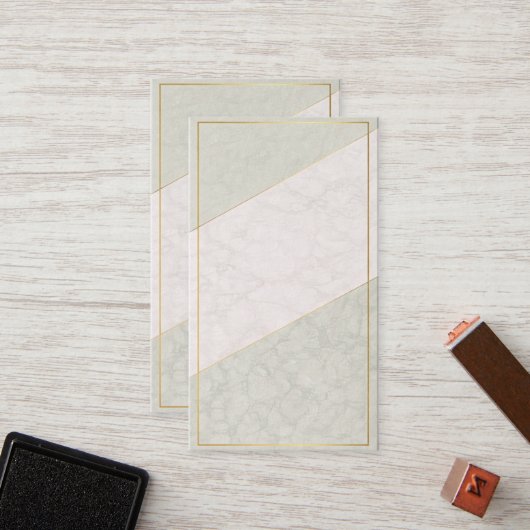 Carte De Fidélité Elegant Blank Loyalty Card – Sage & Gold (Devant/Arrière en situation)