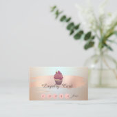 Carte De Fidélité Élégant, Brush Stroke, Cupcake (Debout devant)