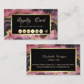 Carte De Fidélité Elégant cadre en marbre bordeaux Séquins or (Devant / Derrière)